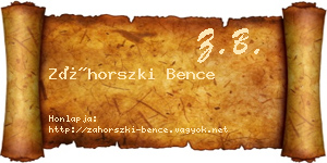 Záhorszki Bence névjegykártya